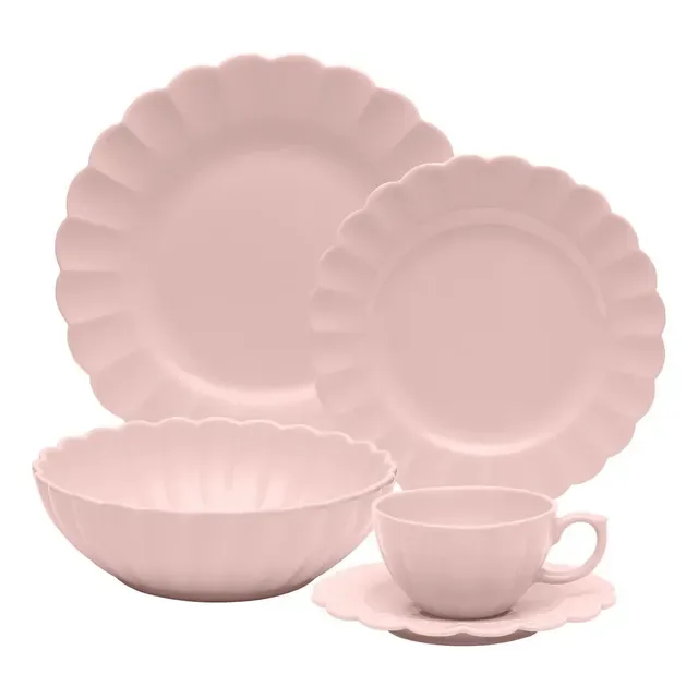 Aparelho De Jantar 20 Peças Dalia Flora Oxford Porcelana