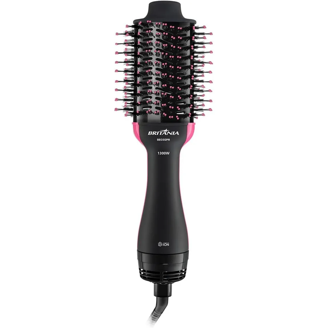 Britânia Escova Secadora BEC02PR Bivolt 4 em 1 1300W Plástico Rosa/Preto
