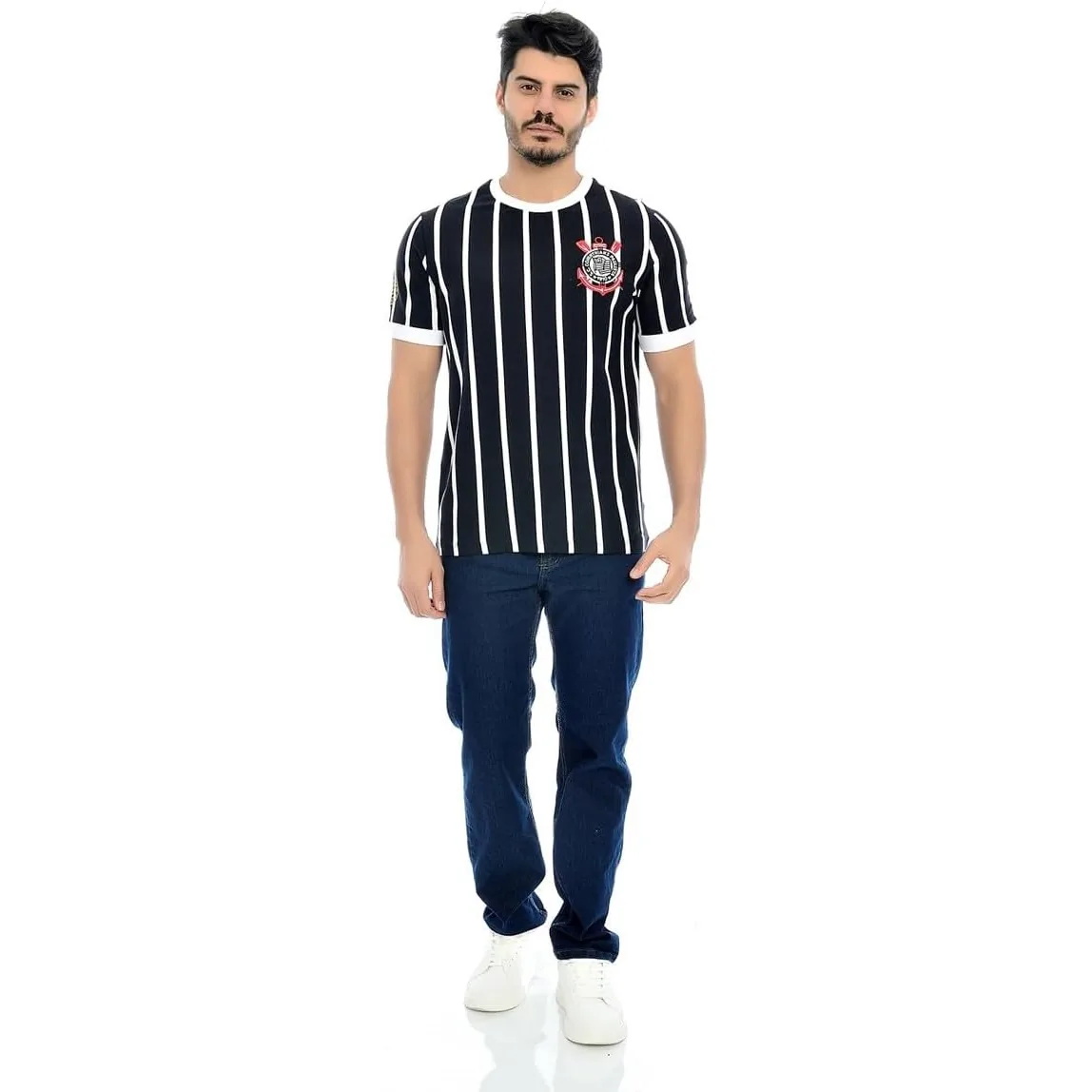 Camisa de Time Coimbra Corinthians Retrô Listrado