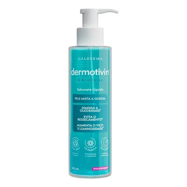 Dermotivin original sabonete líquido facial pele mista 300ml