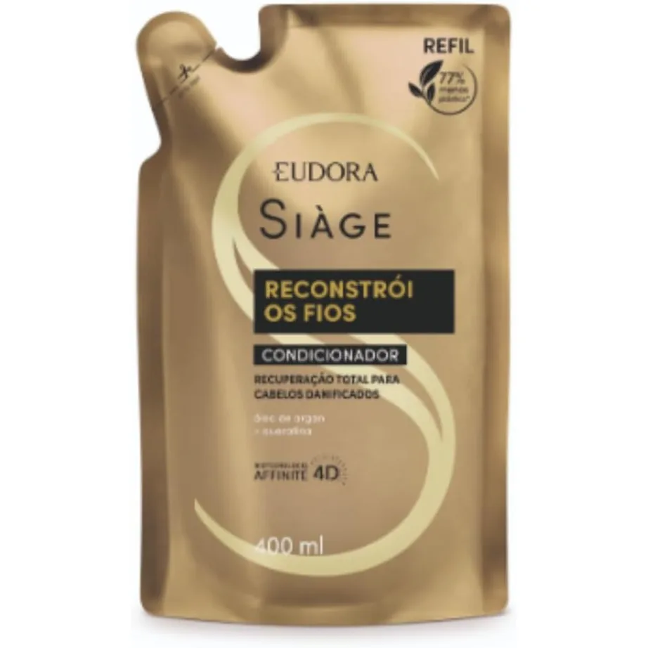 Eudora Siàge Condicionador Reconstrói os Fios 400ml Refil
