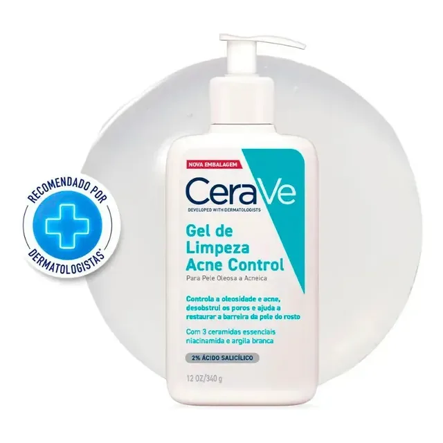 Gel de Limpeza para Pele Oleosa e Acneica, Acne Control CeraVe, 340g