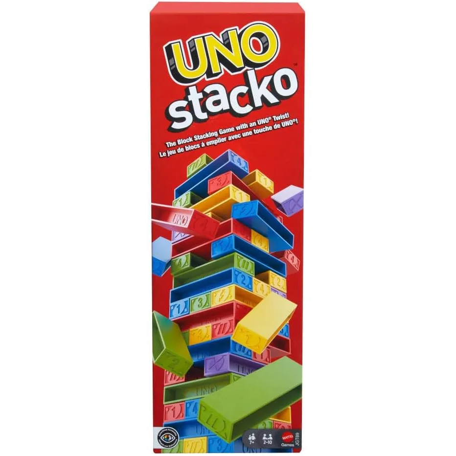 Jogo De Tabuleiro UNO Stacko Mattel Com 45 Blocos Para 7 Anos Ou Mais