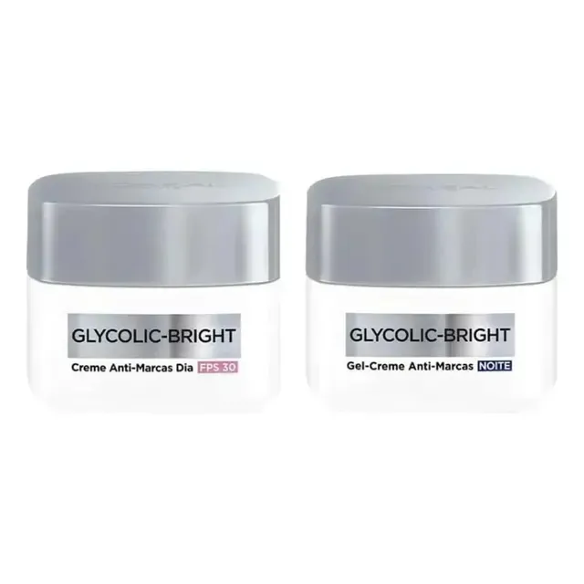 Kit Loreal Potes Creme Glyco-bright Dia + Noite, 49g