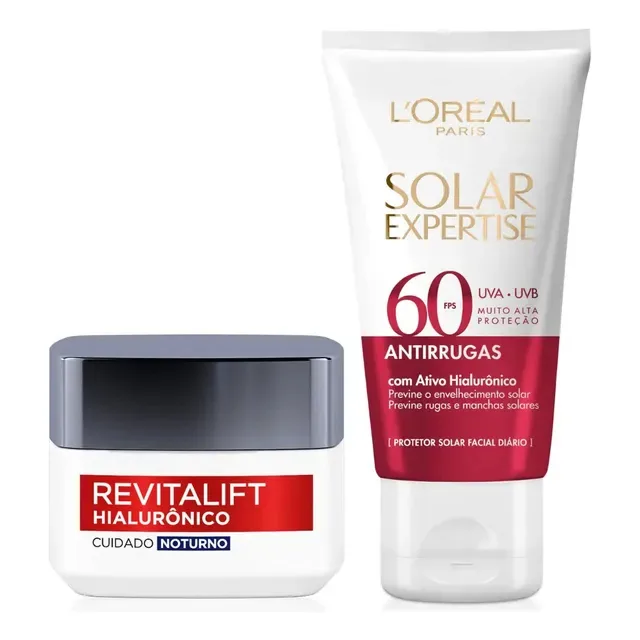 Kit Revitalift Hialurônico + Solar Expertise Antirrugas FPS60 L'Oréal Paris