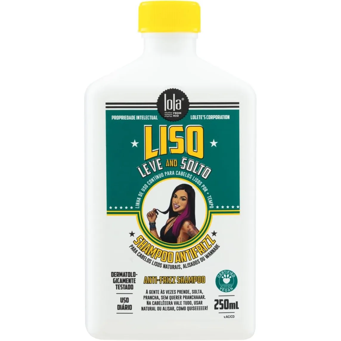 Liso Leve e Solto Shampoo 250ml , Lola Cosmetics
