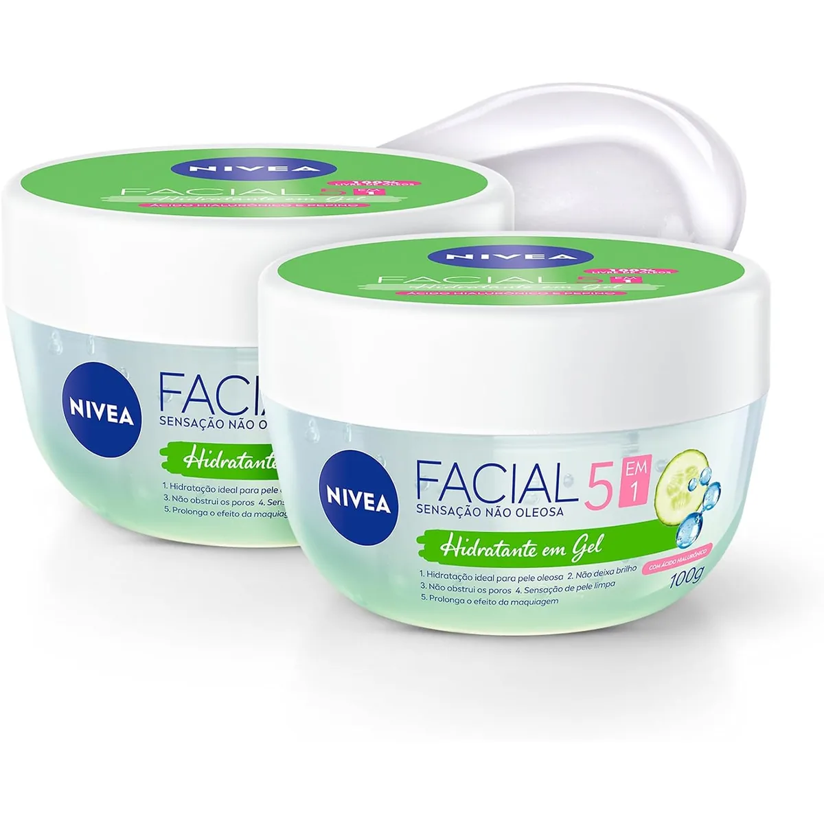 NIVEA KIT Hidratante Facial em Gel Ultraleve 100g - 2 Unidades