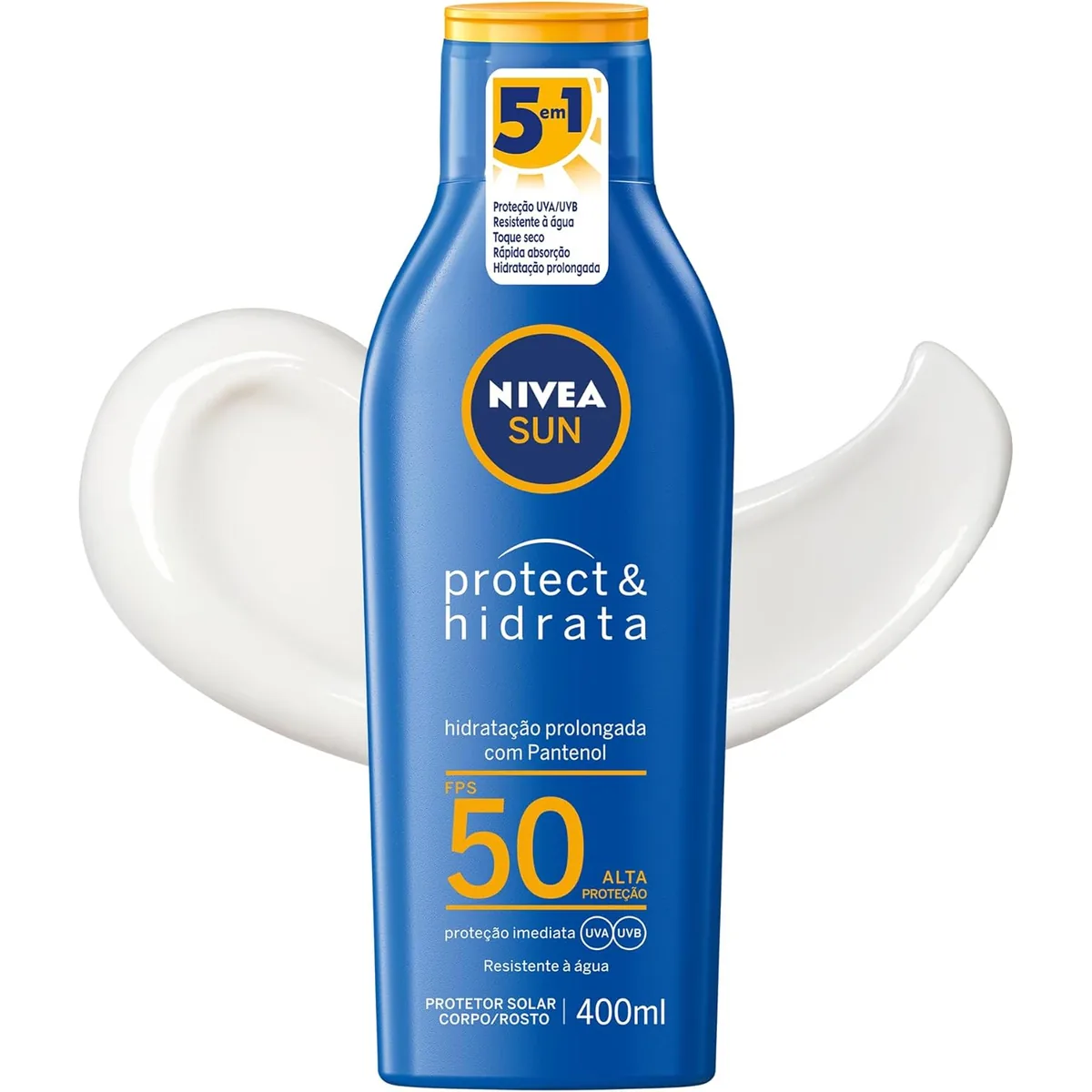 NIVEA SUN Protetor Solar Protect & Hidrata FPS 50 400ml - Com toque seco, rápida absorção e resistente à...