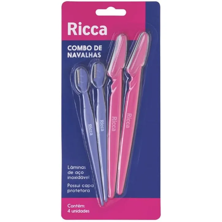 Ricca Conjunto com 4 Navalhas Para Sobrancelha