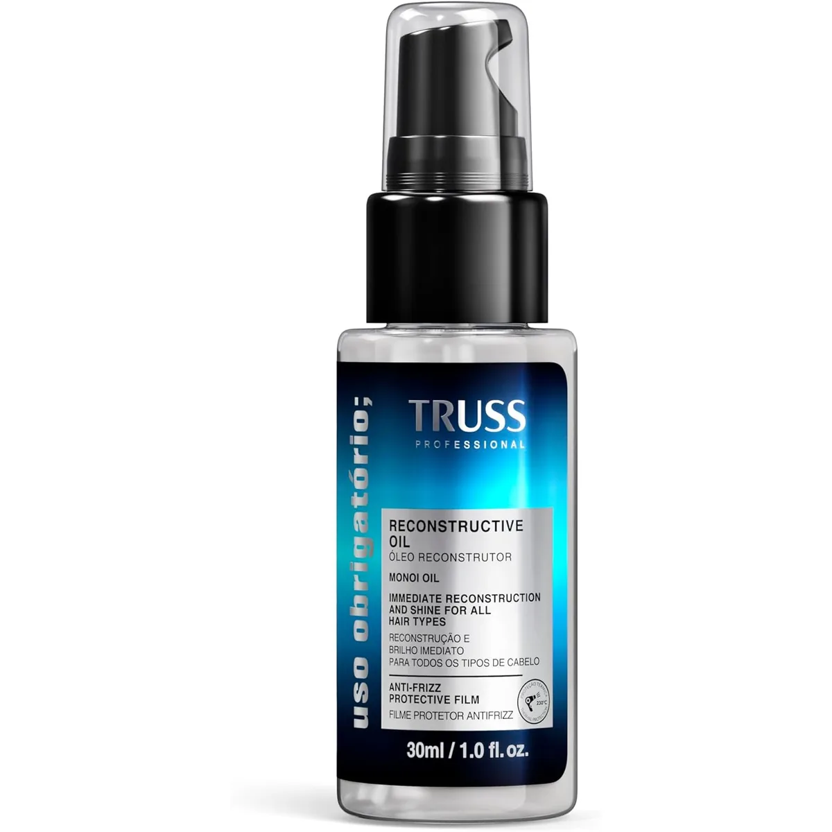 Truss Óleo Reconstrutor Uso Obrigatório | Tratamento Capilar para Brilho, Reconstrução e Proteção | 30ml